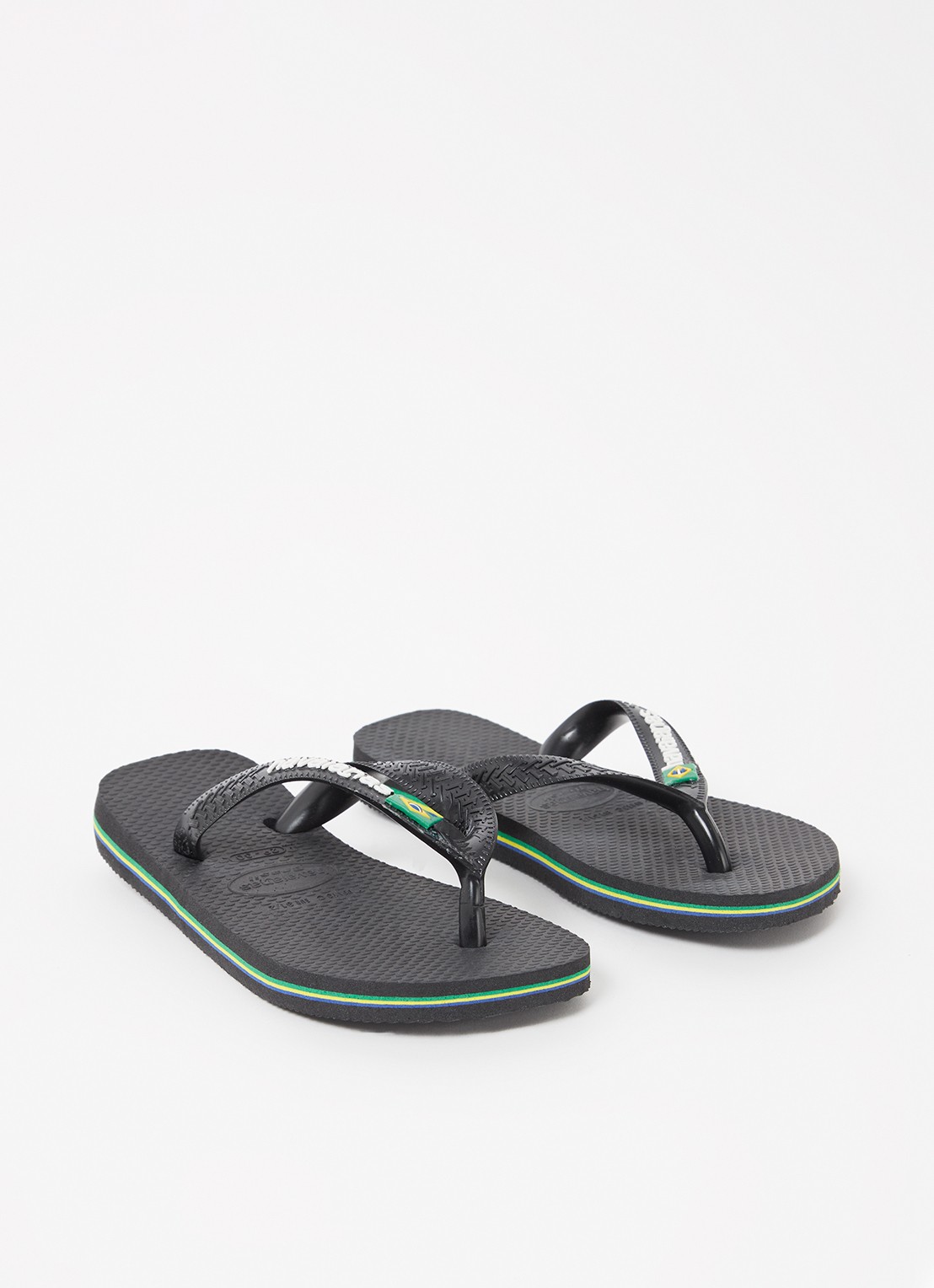 Havaianas Brasil slipper met logo - voorkant 3 zwart