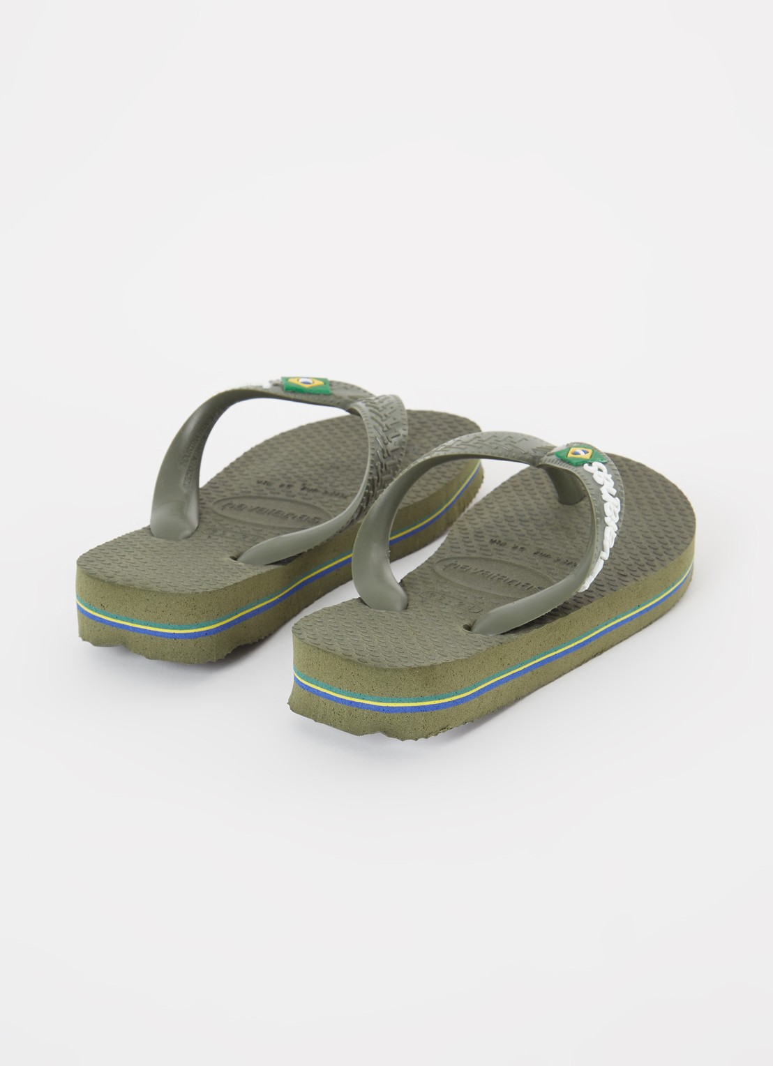 Havaianas Brasil slipper met logo - detail 3 legergroen