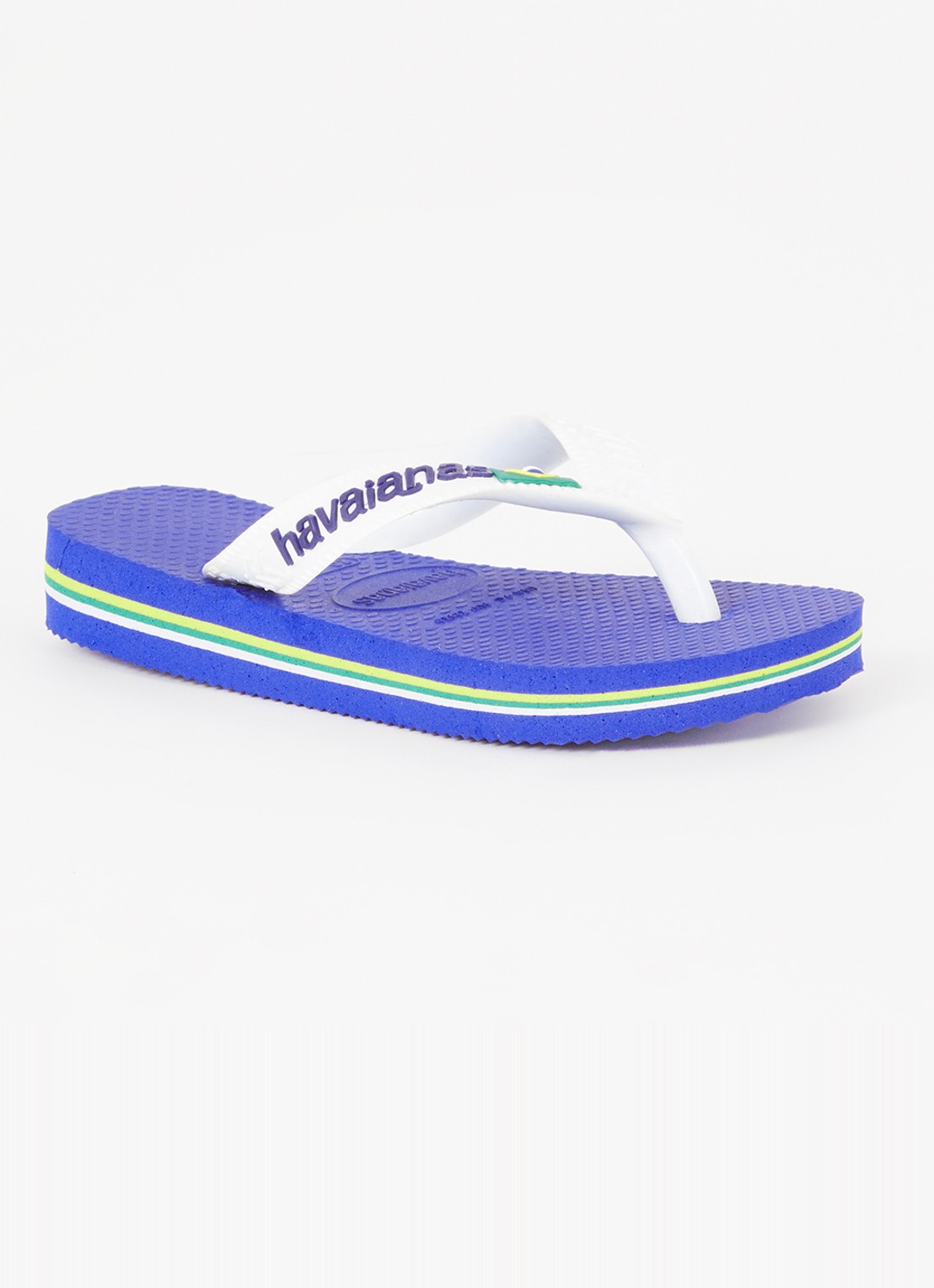 Havaianas Brasil slipper met logo - voorkant 2 kobaltblauw