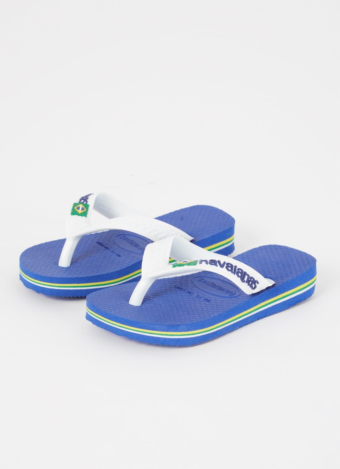Havaianas Brasil slipper met logo - voorkant 3 kobaltblauw