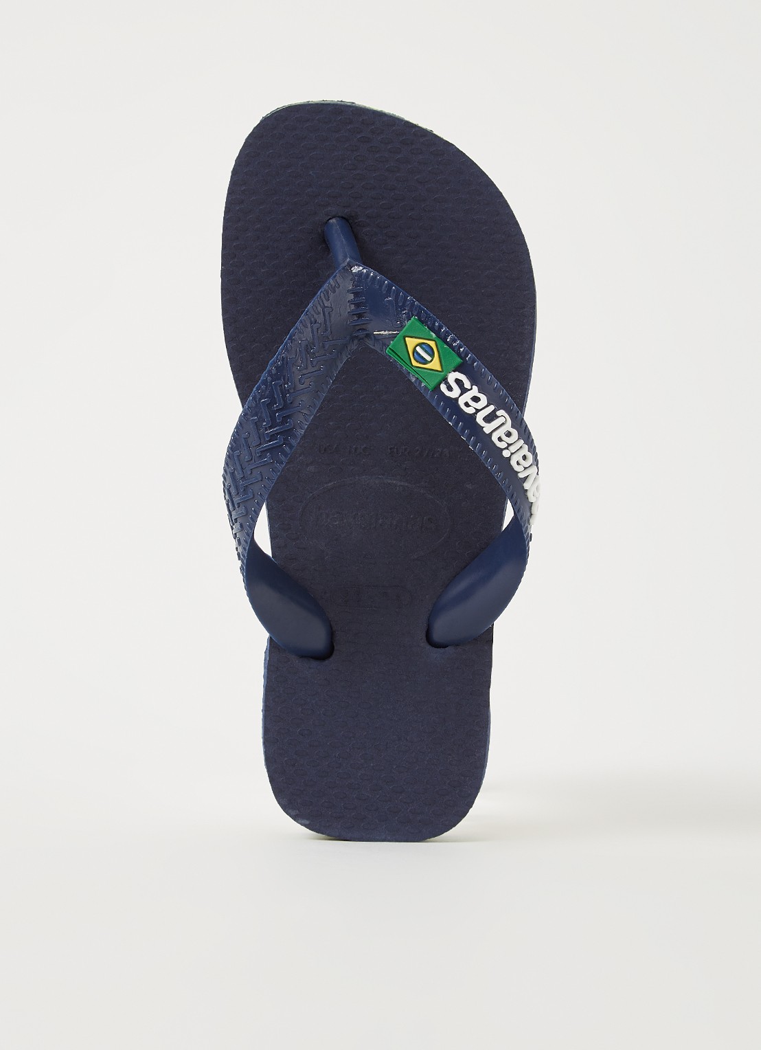 Havaianas Brasil slipper met logo - voorkant donkerblauw