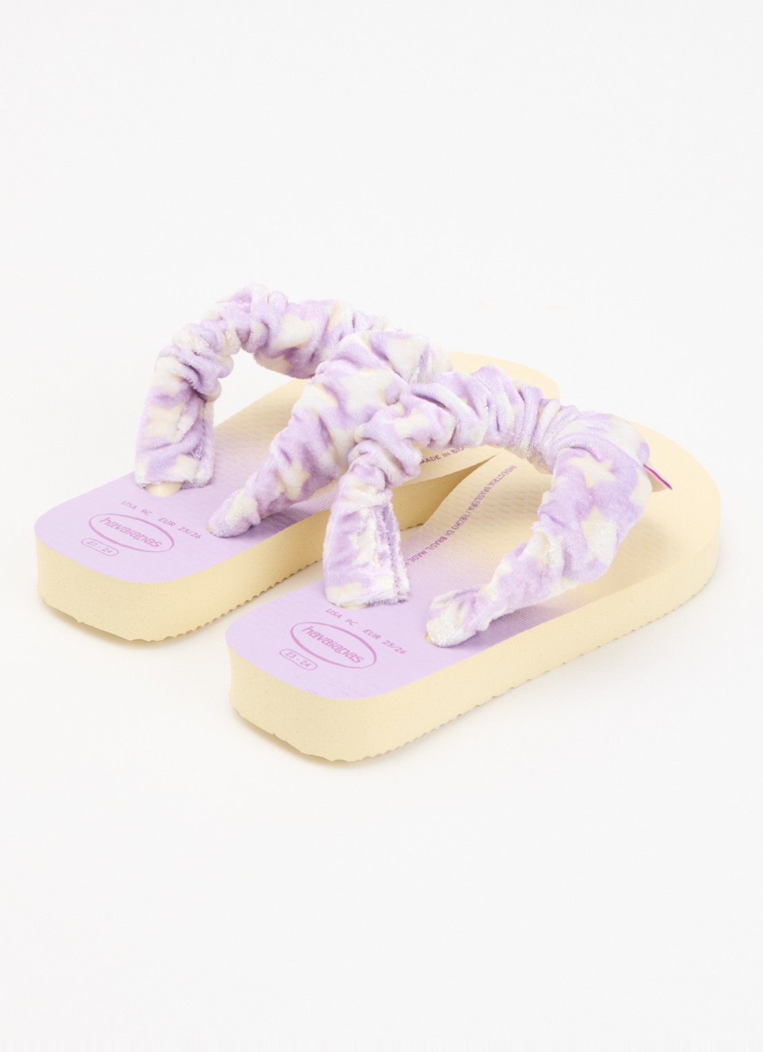 Havaianas Fluffy slippers van fluweel met print - achterkant 2 gebroken wit