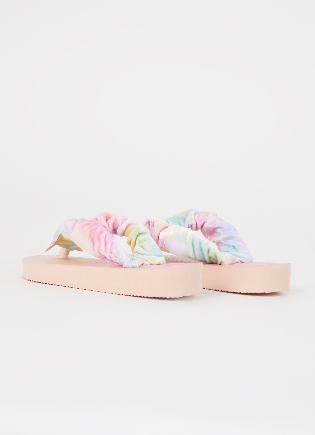 Havaianas Fluffy slippers van fluweel met print - achterkant roze