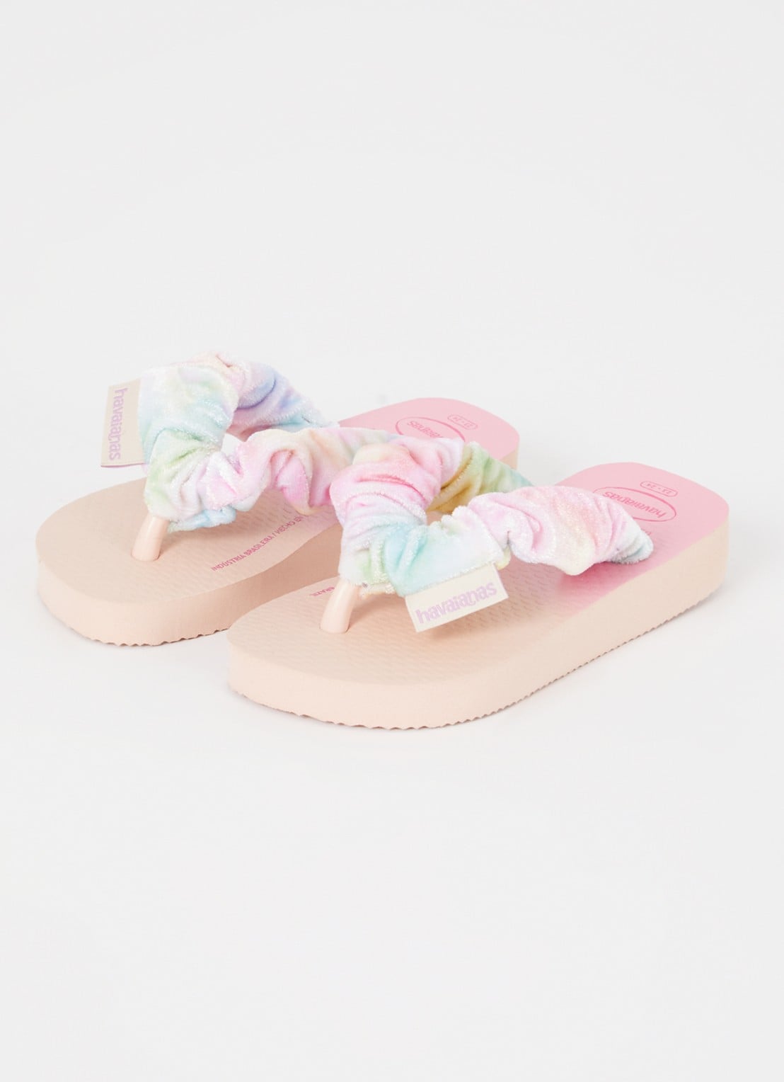 Havaianas Fluffy slippers van fluweel met print - voorkant 4 roze