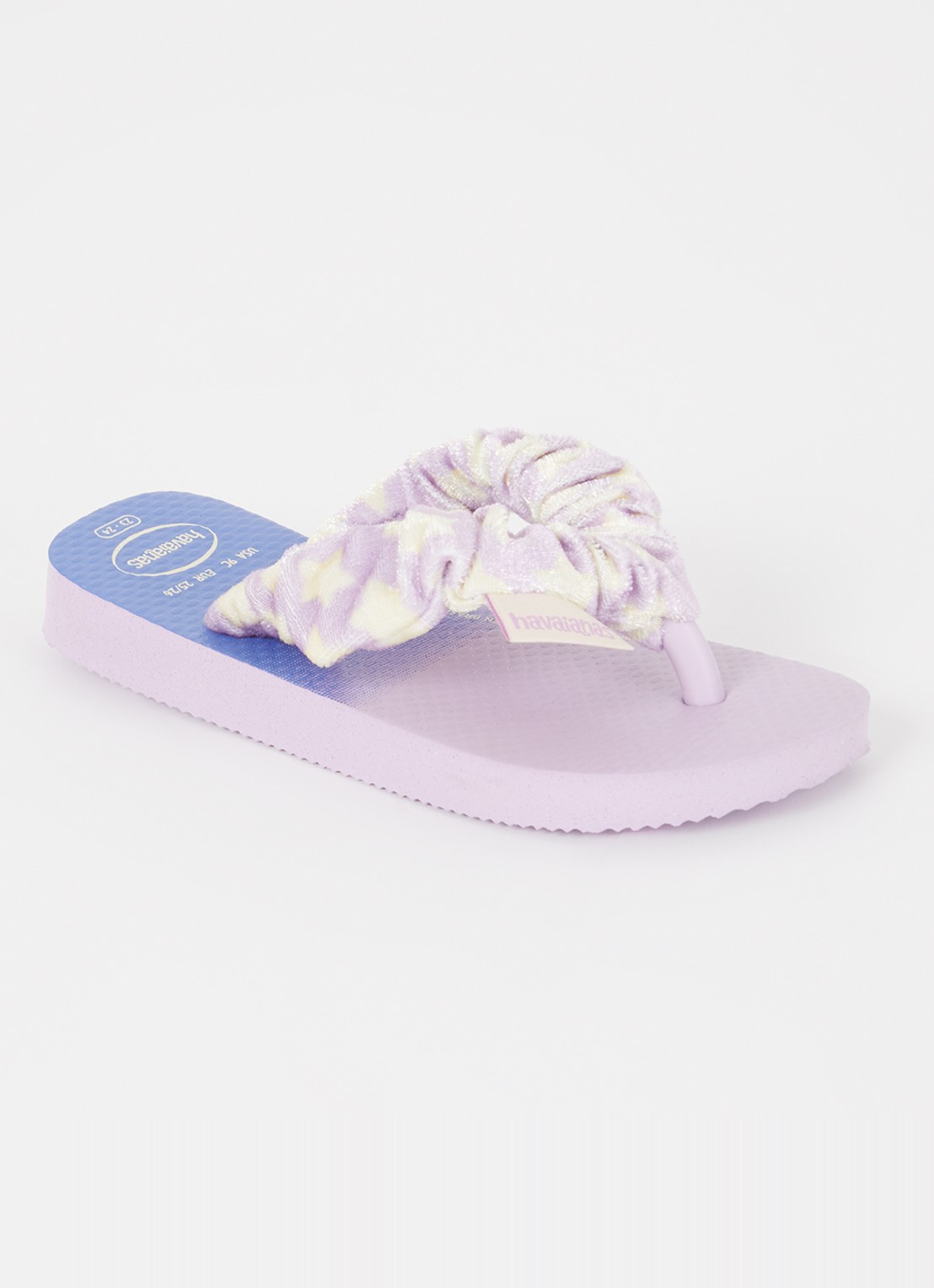 Havaianas Fluffy slippers van fluweel met print - voorkant lila