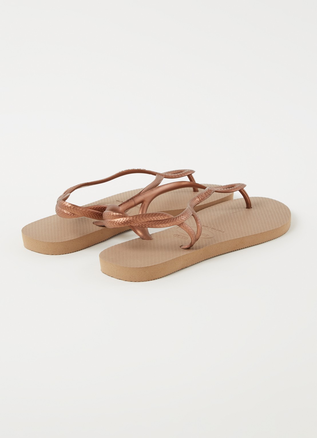 Havaianas Luna sandaal met logo - detail roségoud