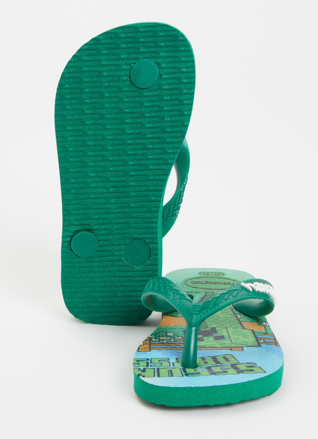 Havaianas Minecraft slipper met logo  - detail groen