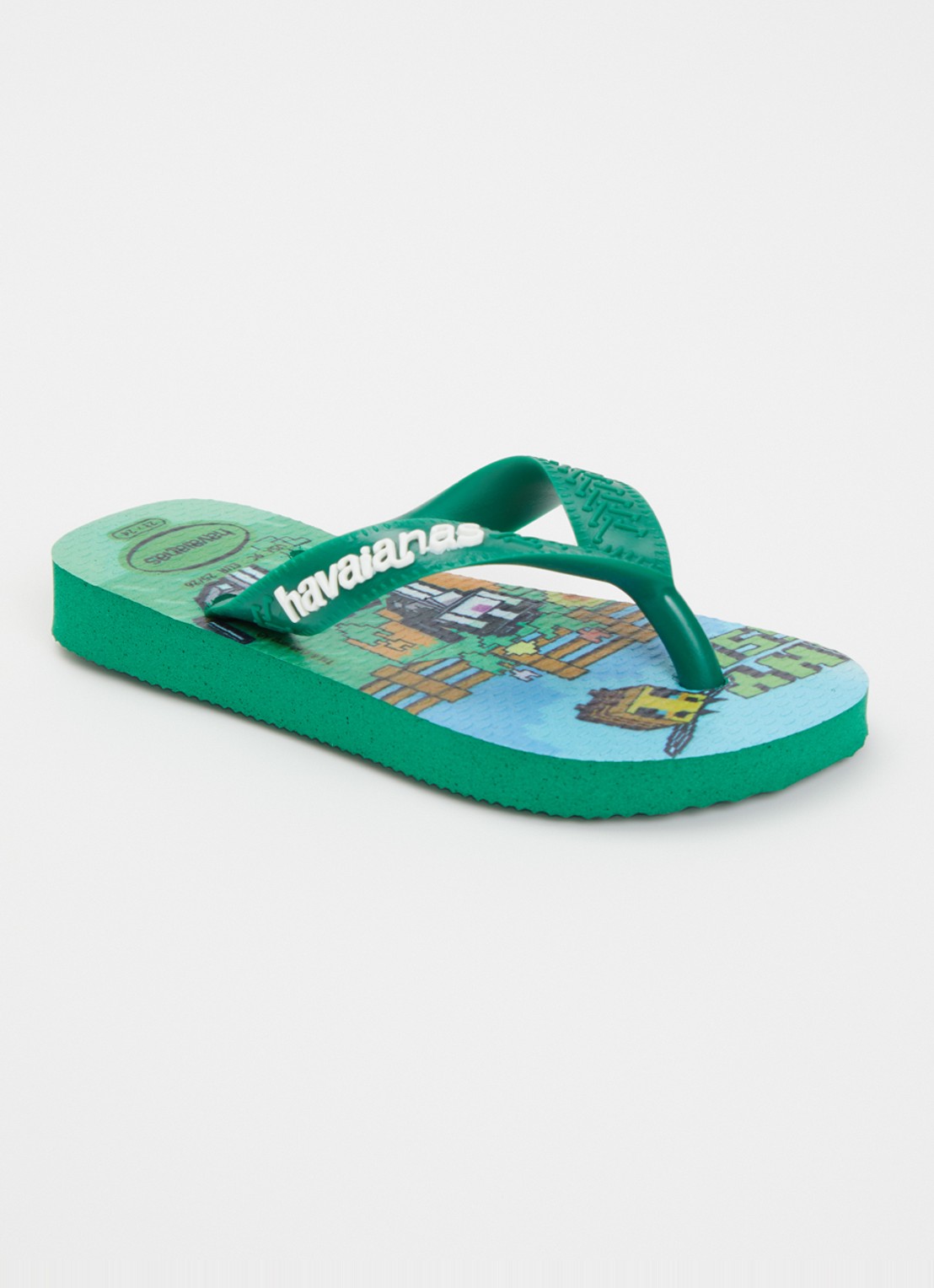 Havaianas Minecraft slipper met logo  - voorkant 4 groen