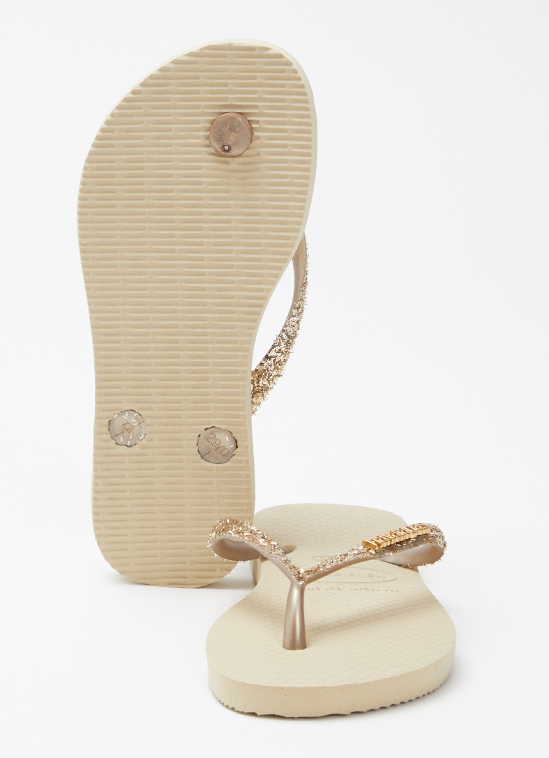 Havaianas Slim Glitter II slipper met glitter - detail 2 khaki
