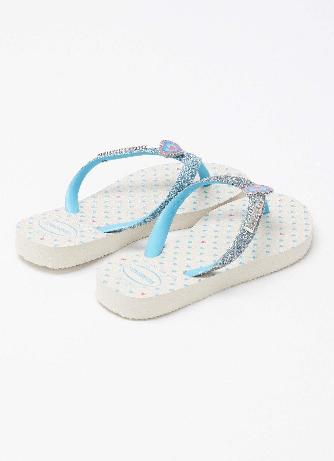 Havaianas Slim Glitter II slipper met glitter - achterkant 4 aquablauw