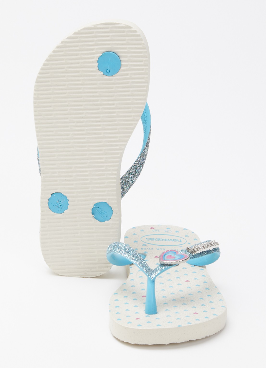 Havaianas Slim Glitter II slipper met glitter - detail 3 aquablauw