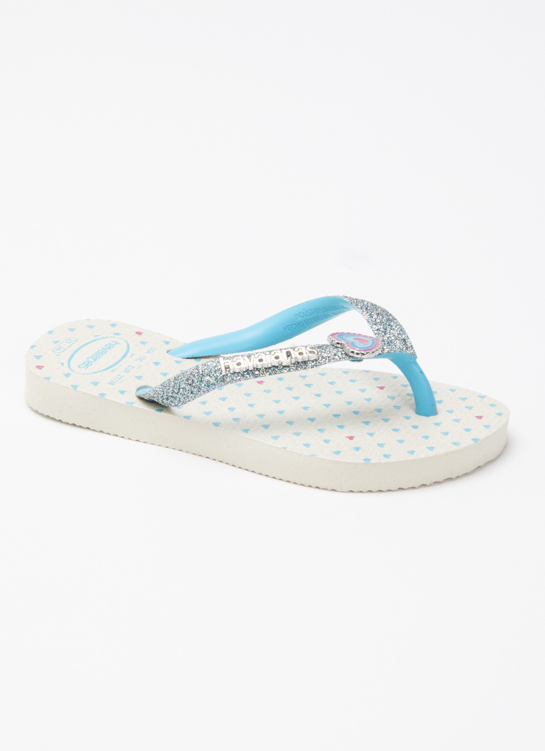 Havaianas Slim Glitter II slipper met glitter - voorkant 2 aquablauw