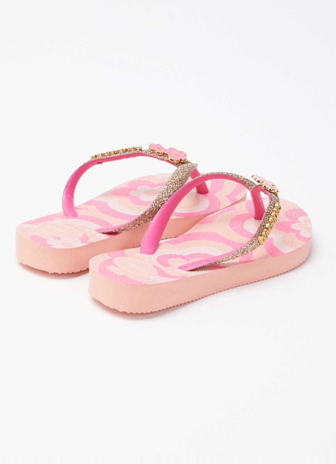 Havaianas Slim Glitter II slipper met glitter - achterkant 3 zalmroze