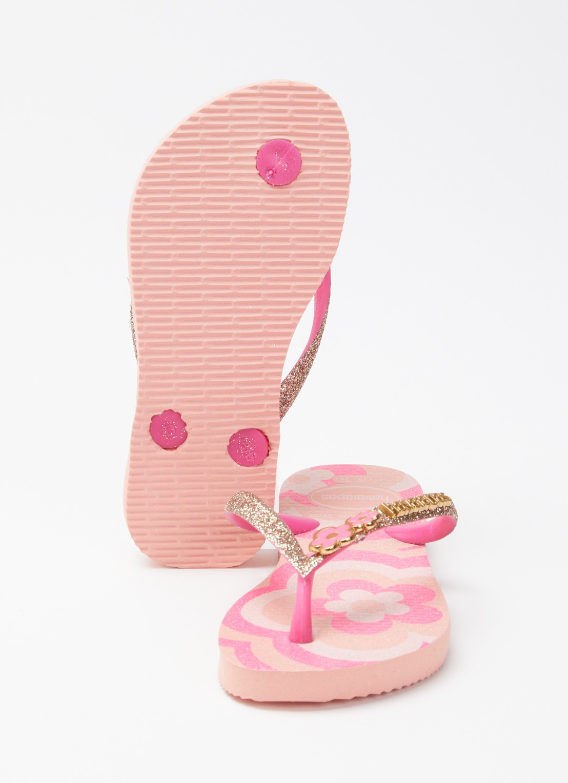 Havaianas Slim Glitter II slipper met glitter - detail 4 zalmroze