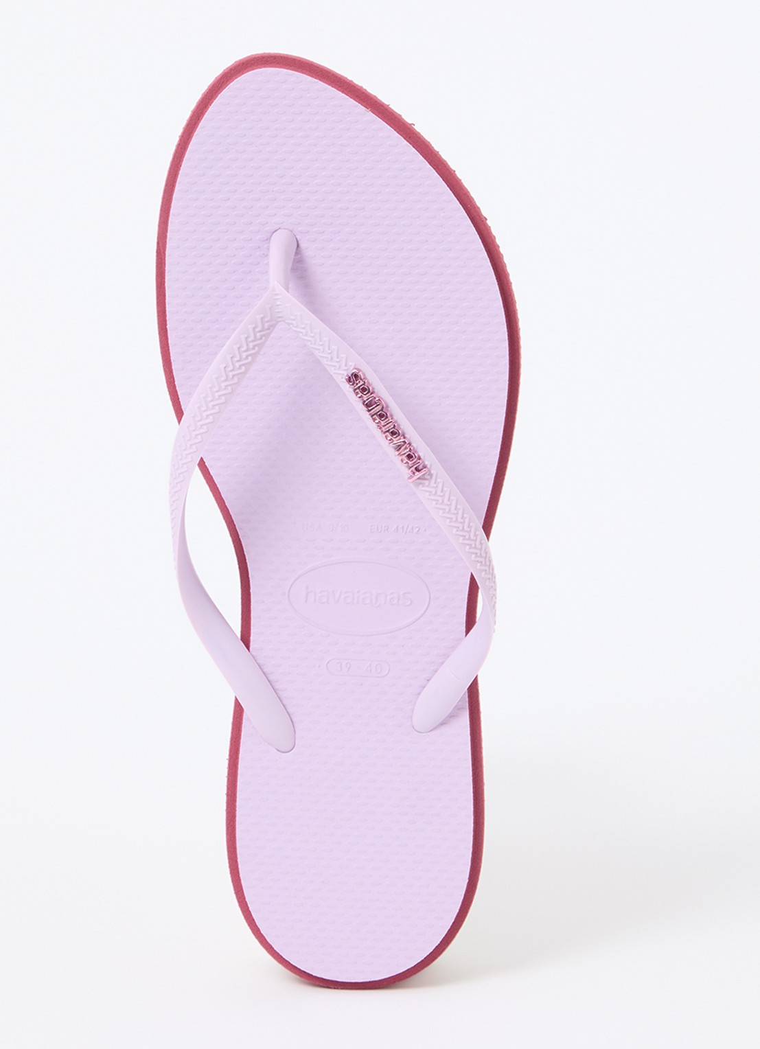Havaianas Slim Point slipper met logo - voorkant lichtpaars