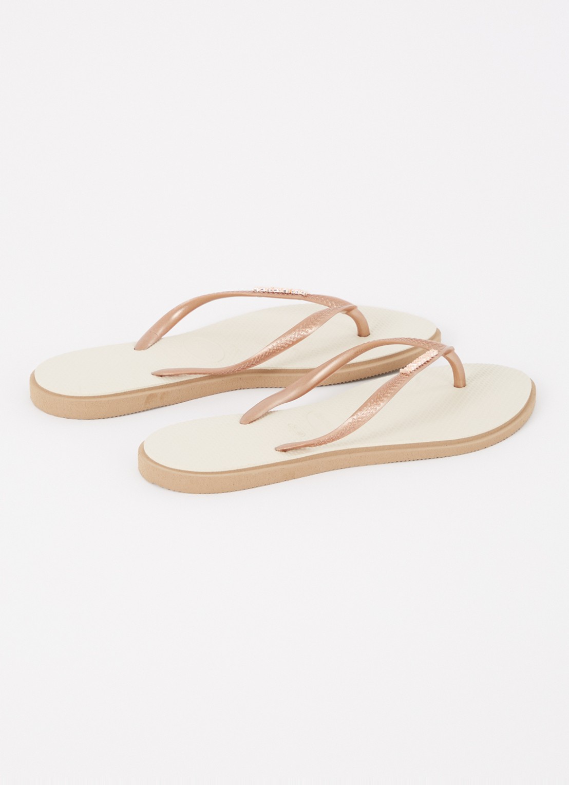 Havaianas Slim Point slipper met logo - achterkant 3 camel