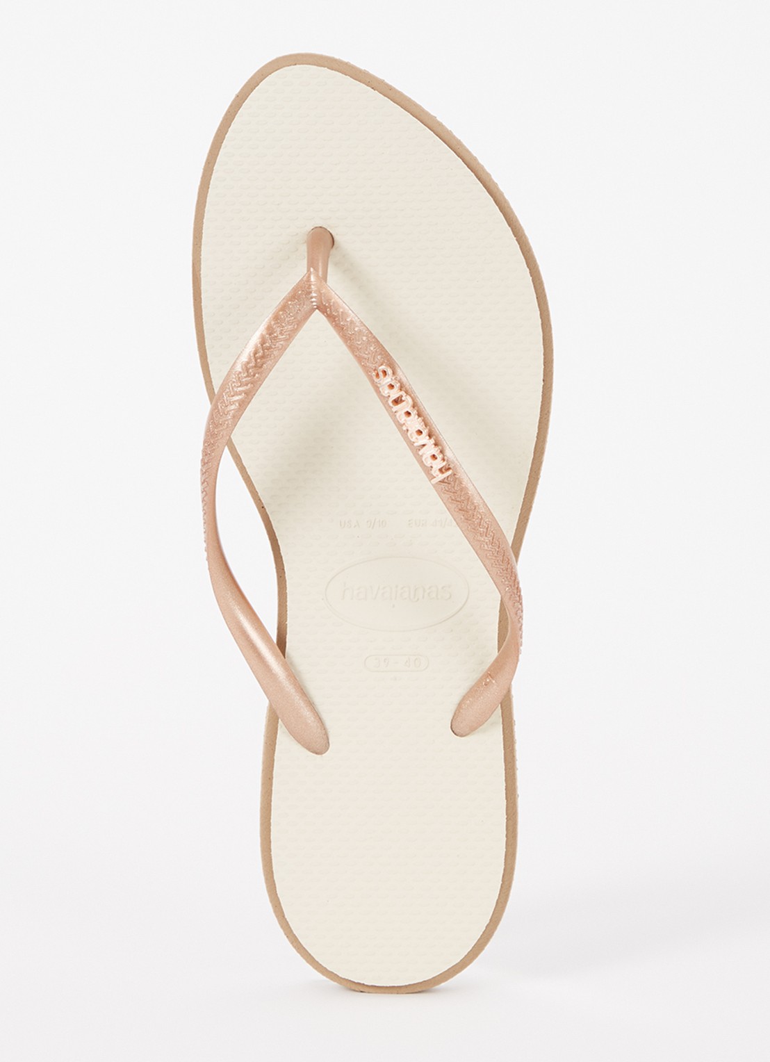 Havaianas Slim Point slipper met logo - voorkant camel