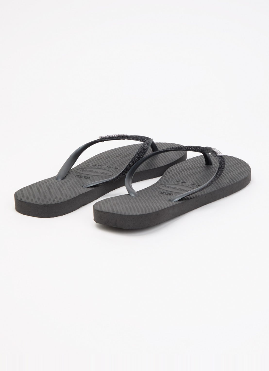 Havaianas Slim slipper met glitter - achterkant 4 zwart