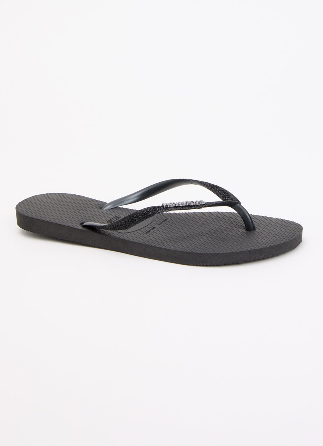 Havaianas Slim slipper met glitter - voorkant 3 zwart