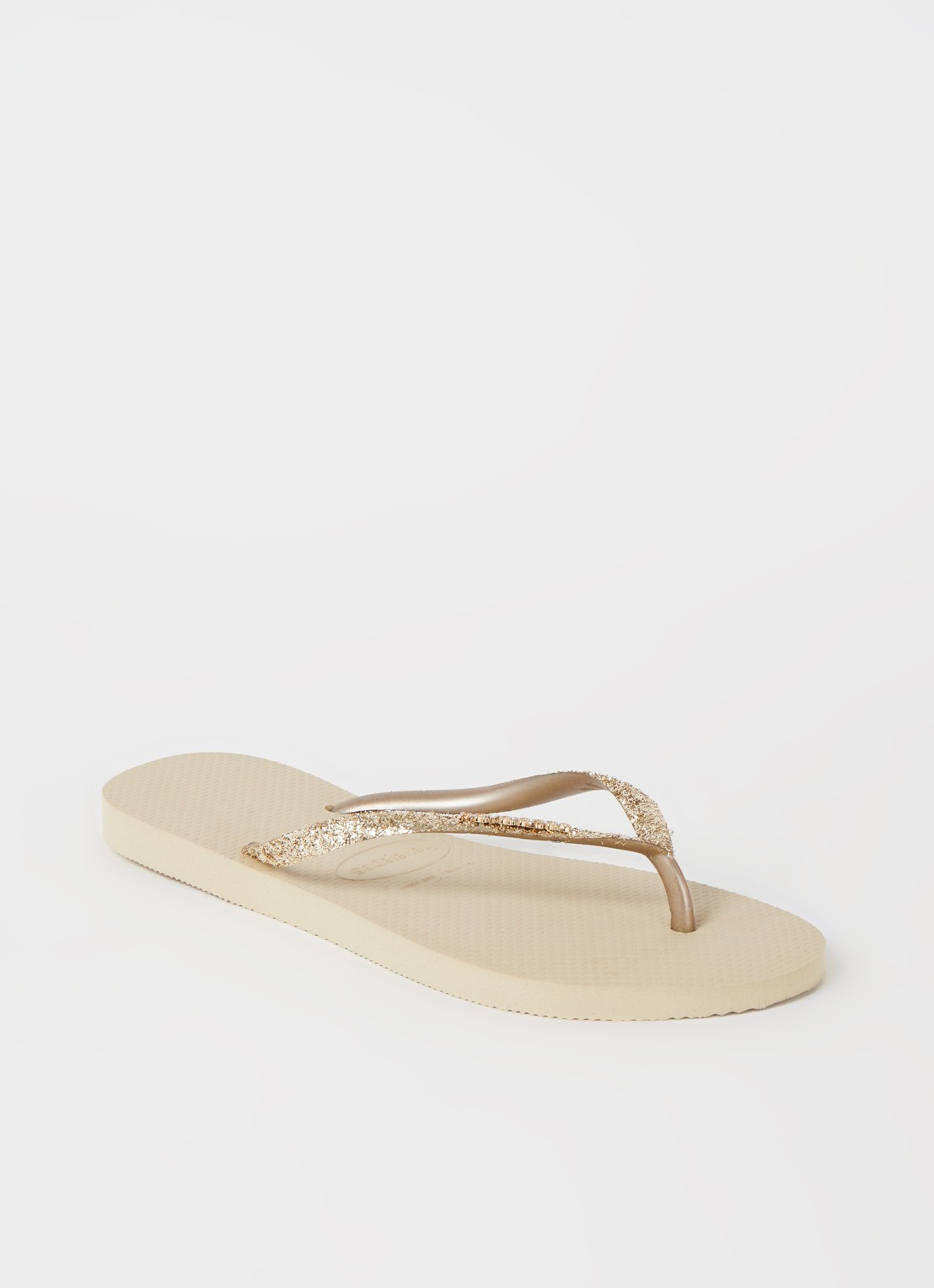 Havaianas Slim slipper met glitter - voorkant 4 zand