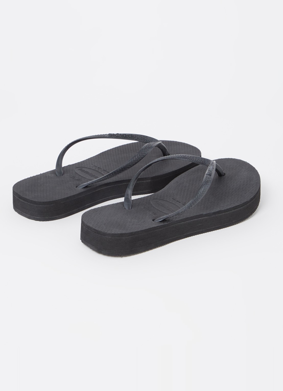 Havaianas Slim slipper met logo - achterkant 4 zwart