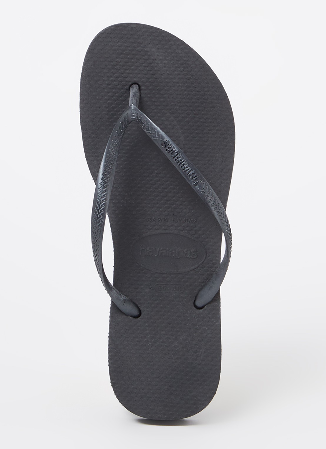 Havaianas Slim slipper met logo - voorkant zwart