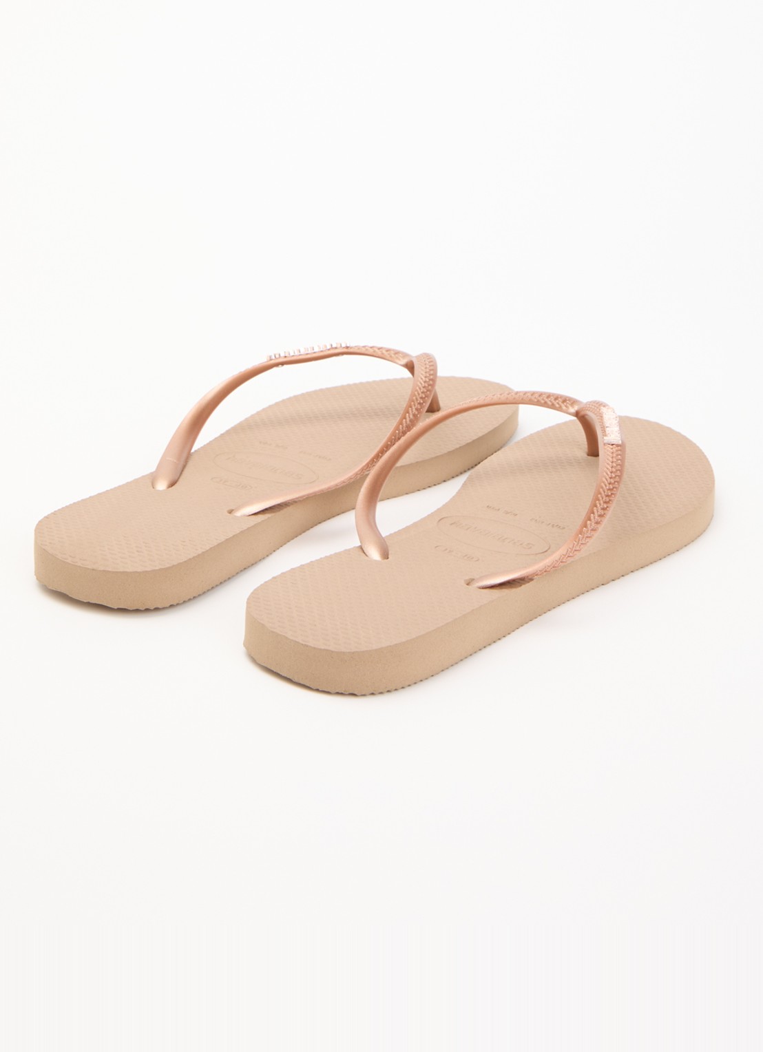 Havaianas Slim slipper met logo - achterkant 4 roségoud