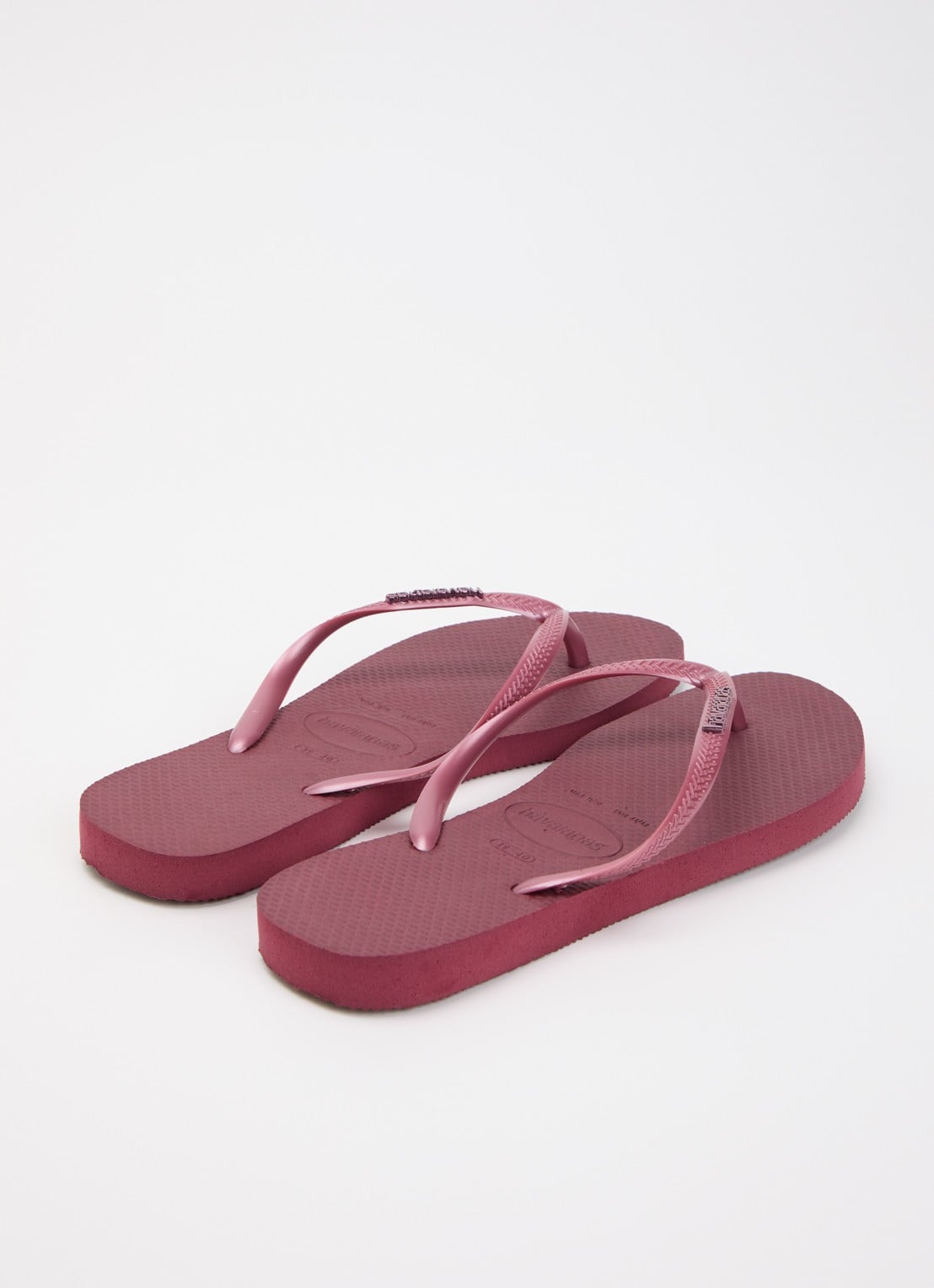 Havaianas Slim slipper met logo - achterkant 2 donkerroze