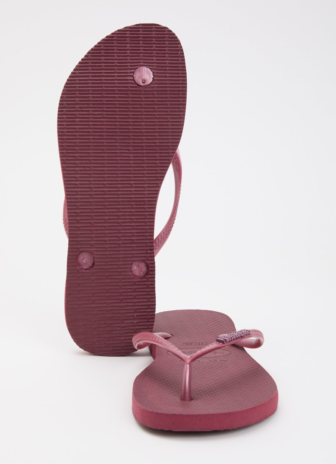 Havaianas Slim slipper met logo - detail donkerroze