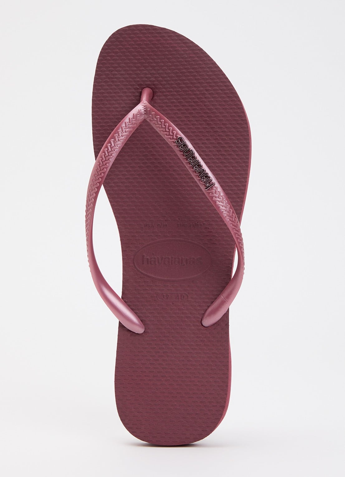 Havaianas Slim slipper met logo - voorkant 3 donkerroze