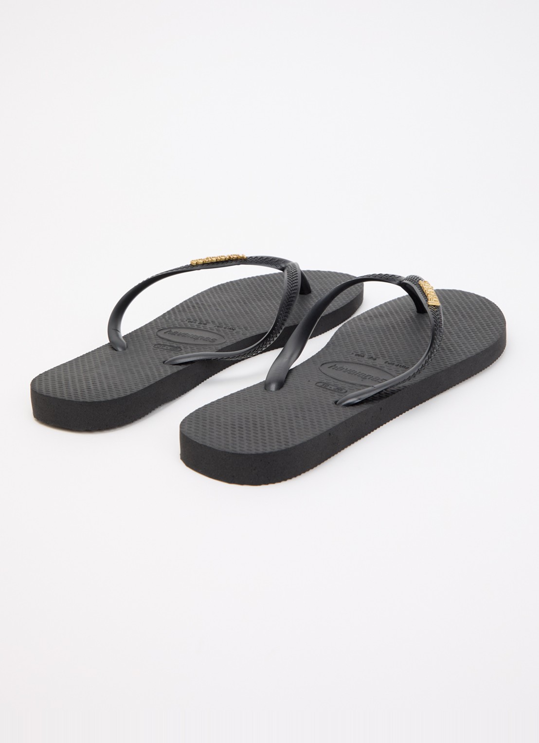 Havaianas Slim slipper met logo - achterkant zwart