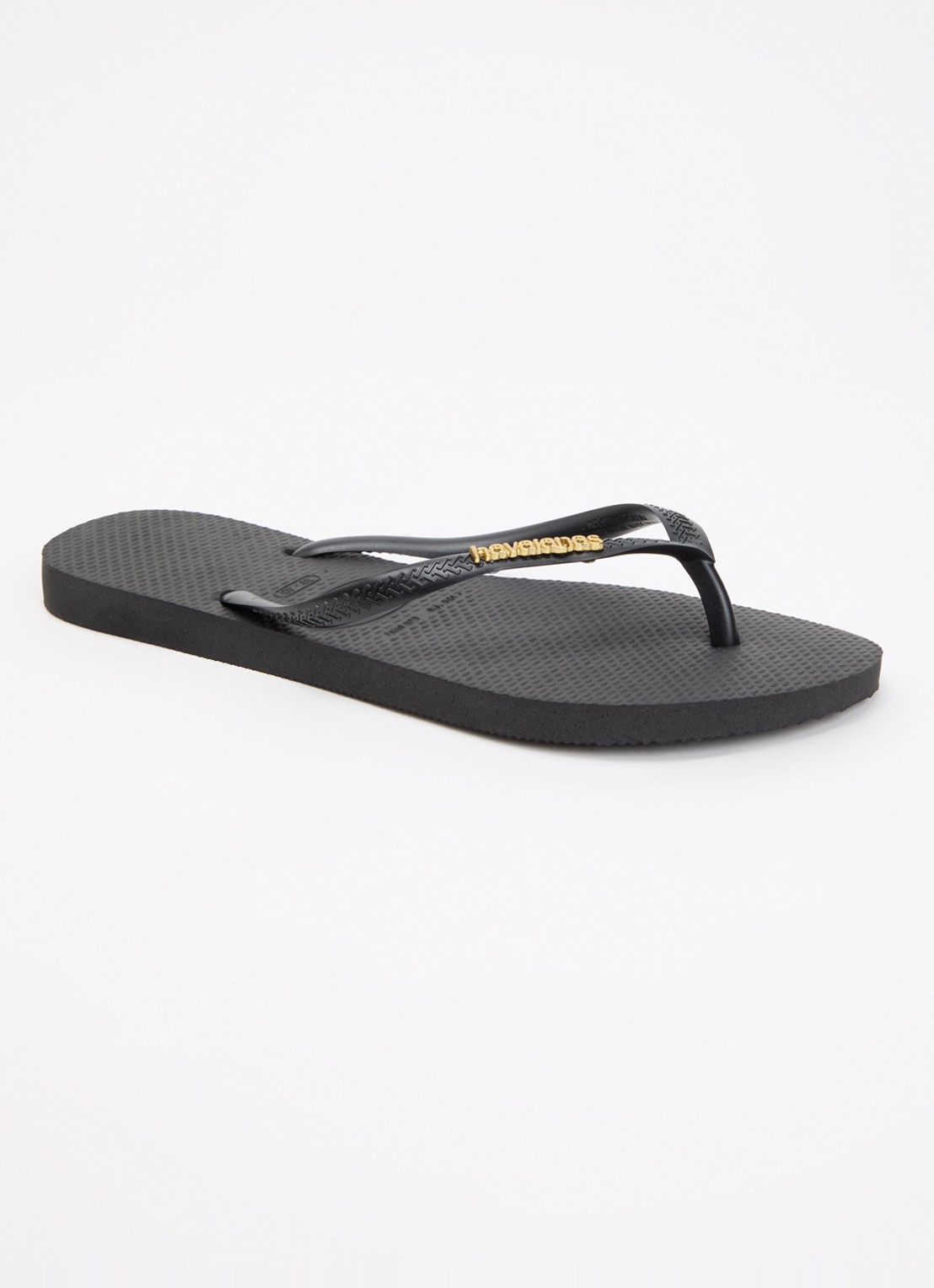 Havaianas Slim slipper met logo - voorkant 3 zwart