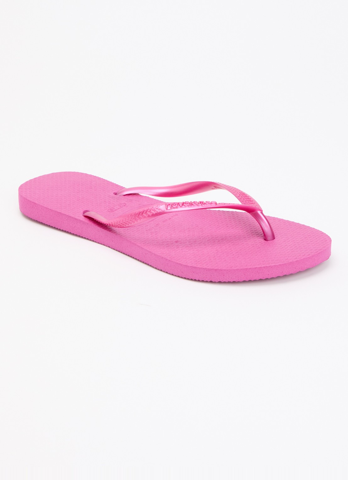 Havaianas Slim slipper met logo - voorkant 4 roze