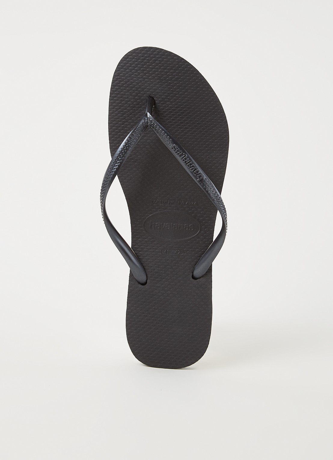 Havaianas Slim slipper met logo - voorkant antraciet