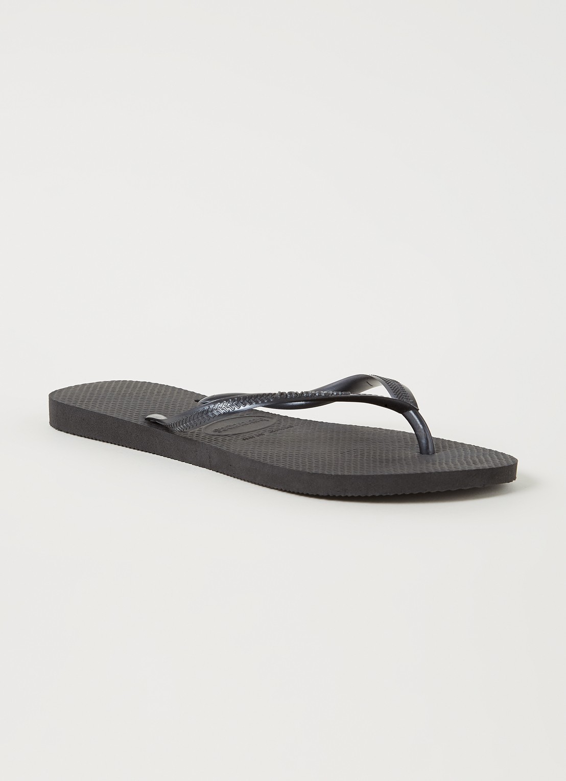 Havaianas Slim slipper met logo - voorkant 2 antraciet