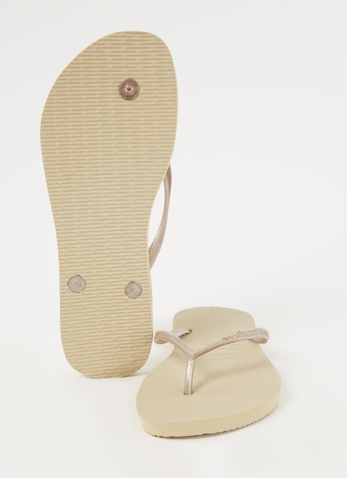 Havaianas Slim slipper met logo - detail 4 zand