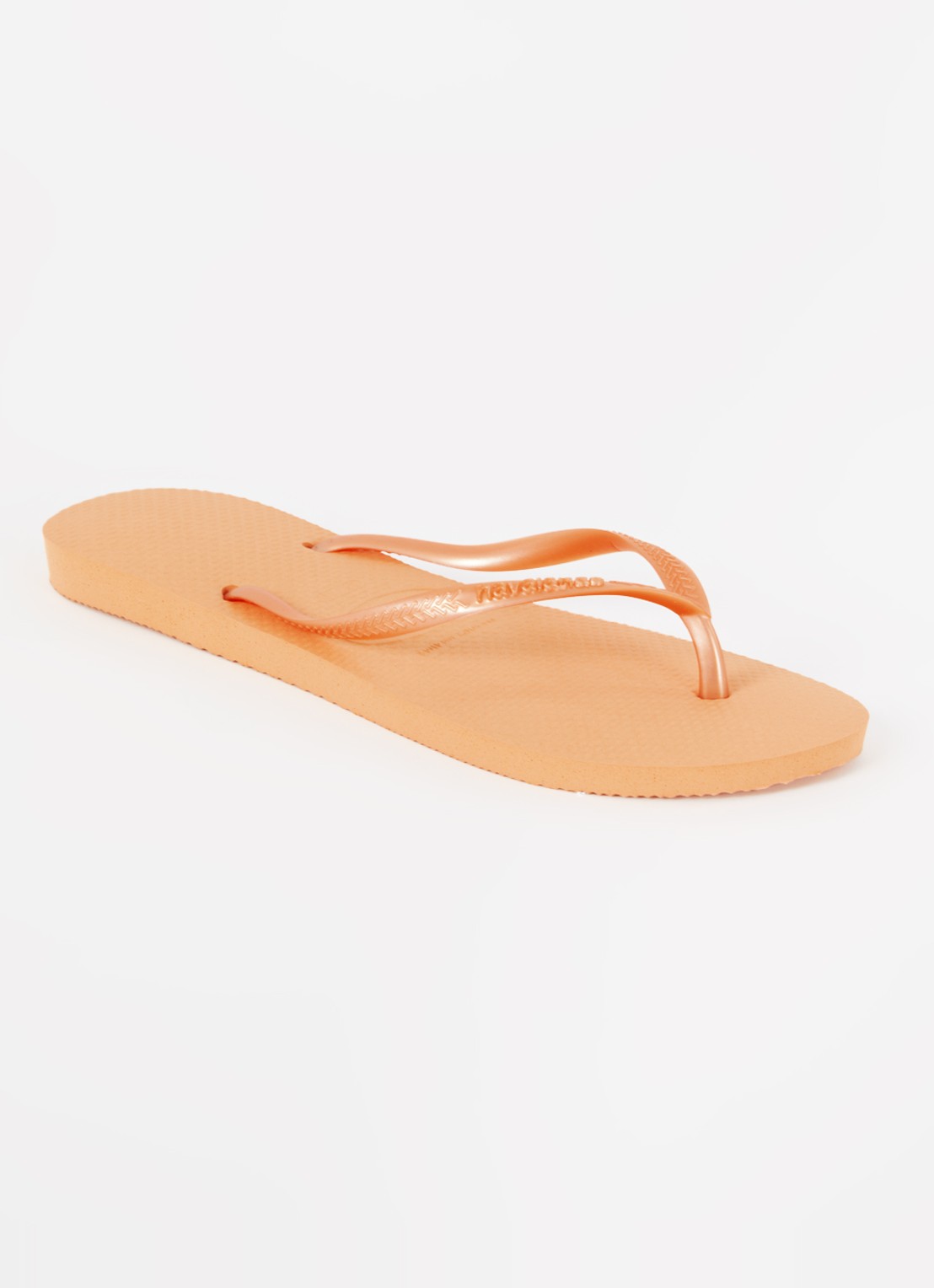 Havaianas Slim slipper met logo - voorkant 2 abrikoos