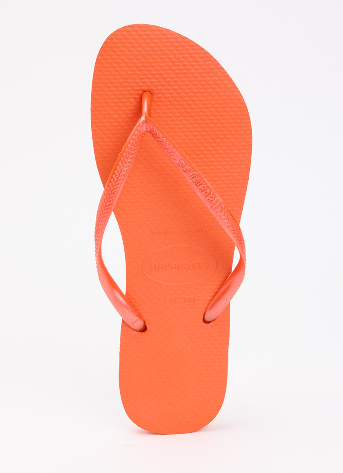 Havaianas Slim slipper met logo - voorkant 3 oranje