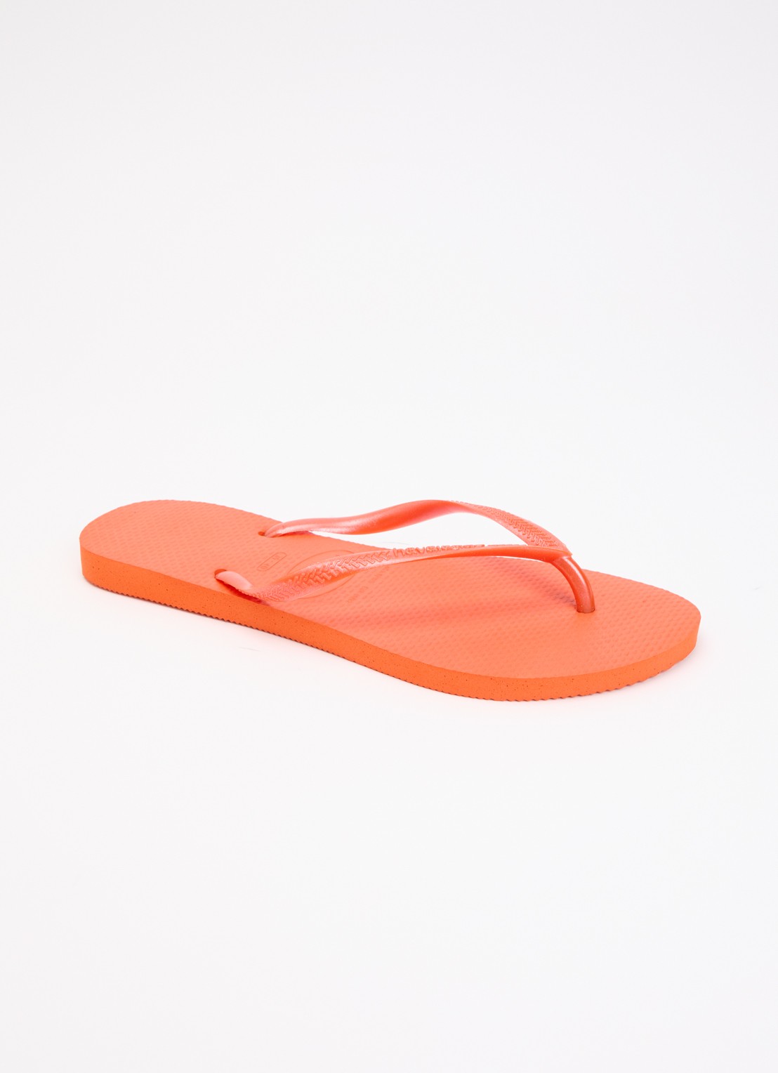 Havaianas Slim slipper met logo - voorkant 4 oranje