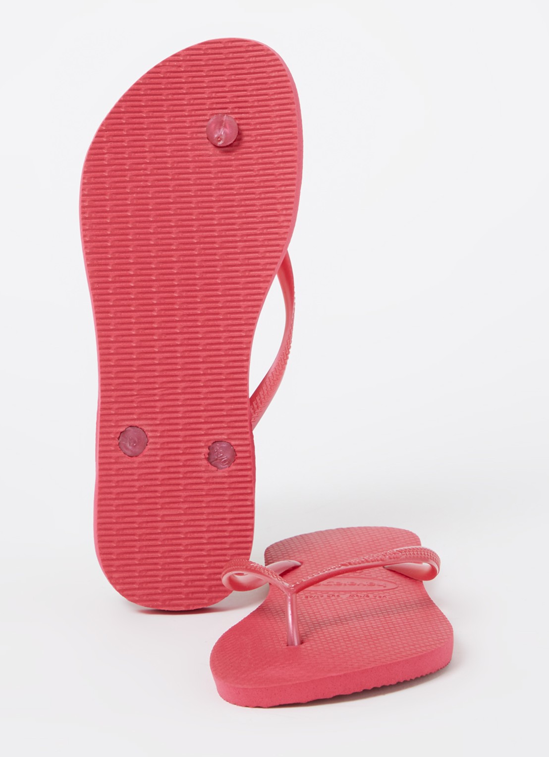 Havaianas Slim slipper met logo - detail donkerroze