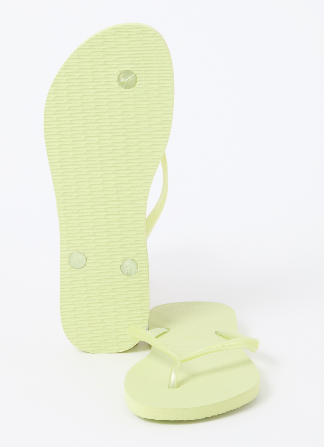 Havaianas Slim slipper met logo - detail lichtgroen