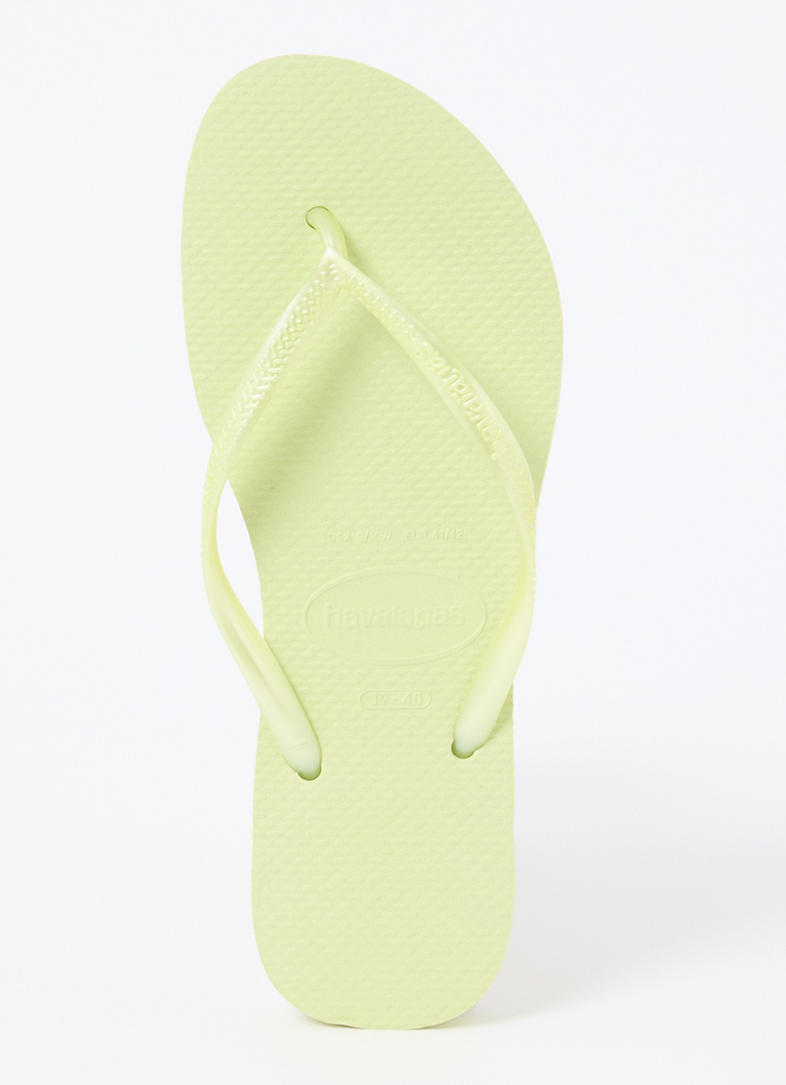 Havaianas Slim slipper met logo - voorkant 3 lichtgroen