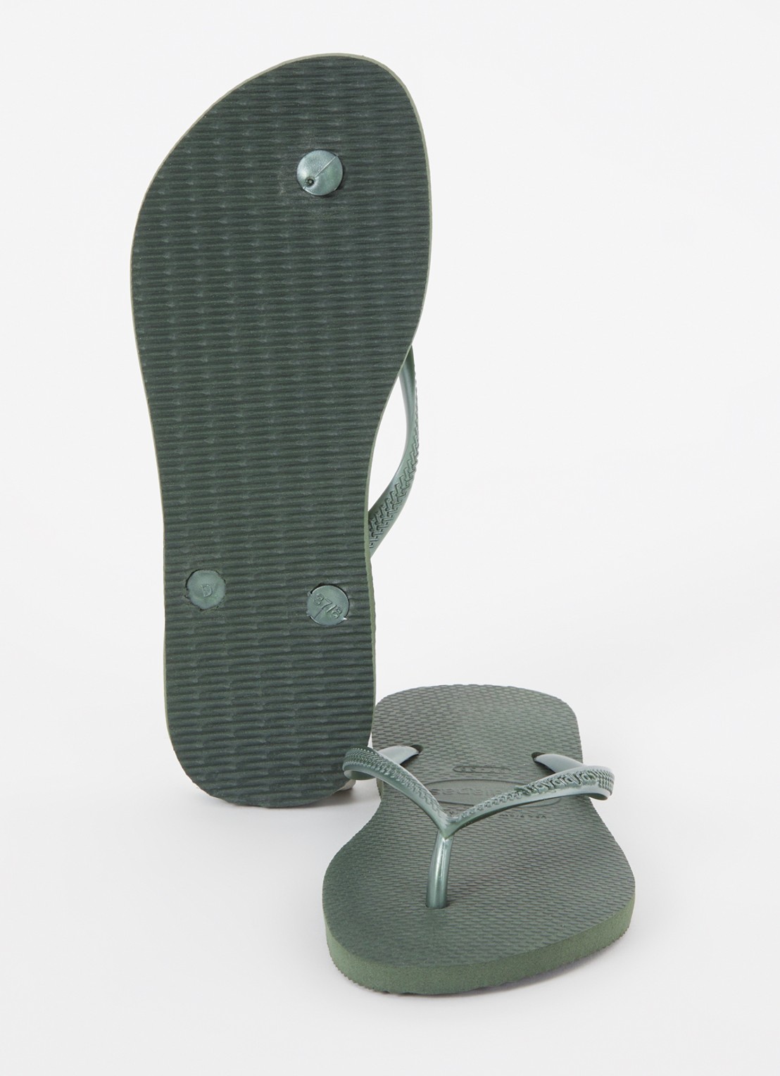 Havaianas Slim slipper met logo - detail 4 olijfgroen