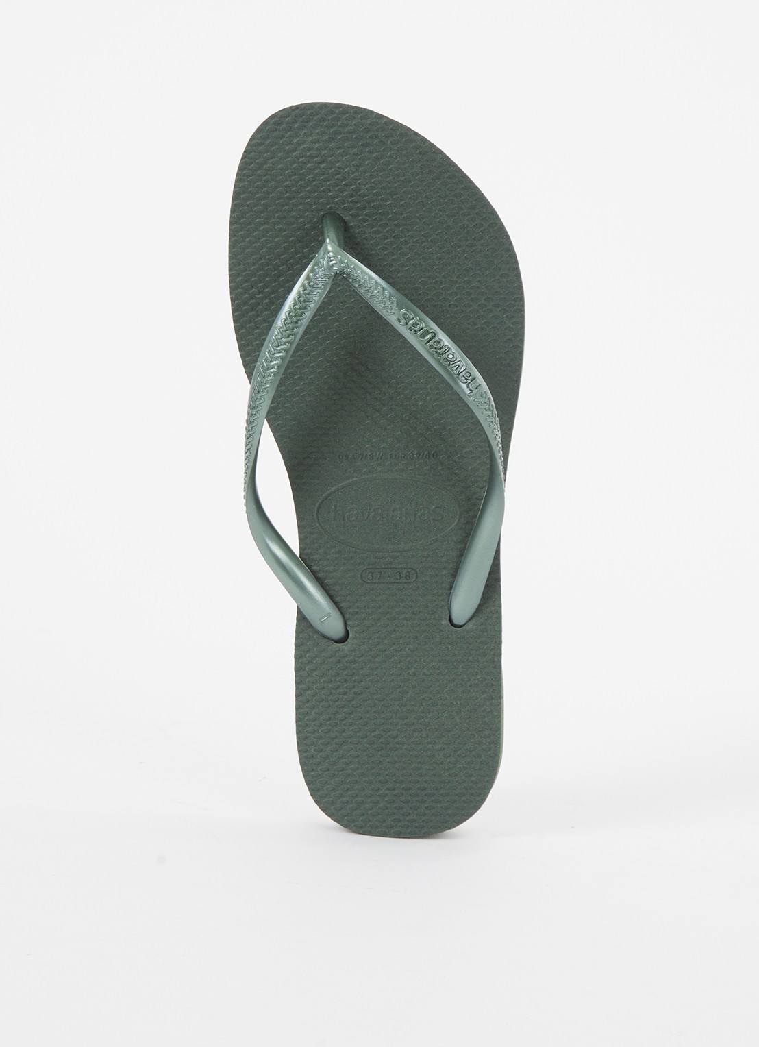 Havaianas Slim slipper met logo - voorkant 2 olijfgroen