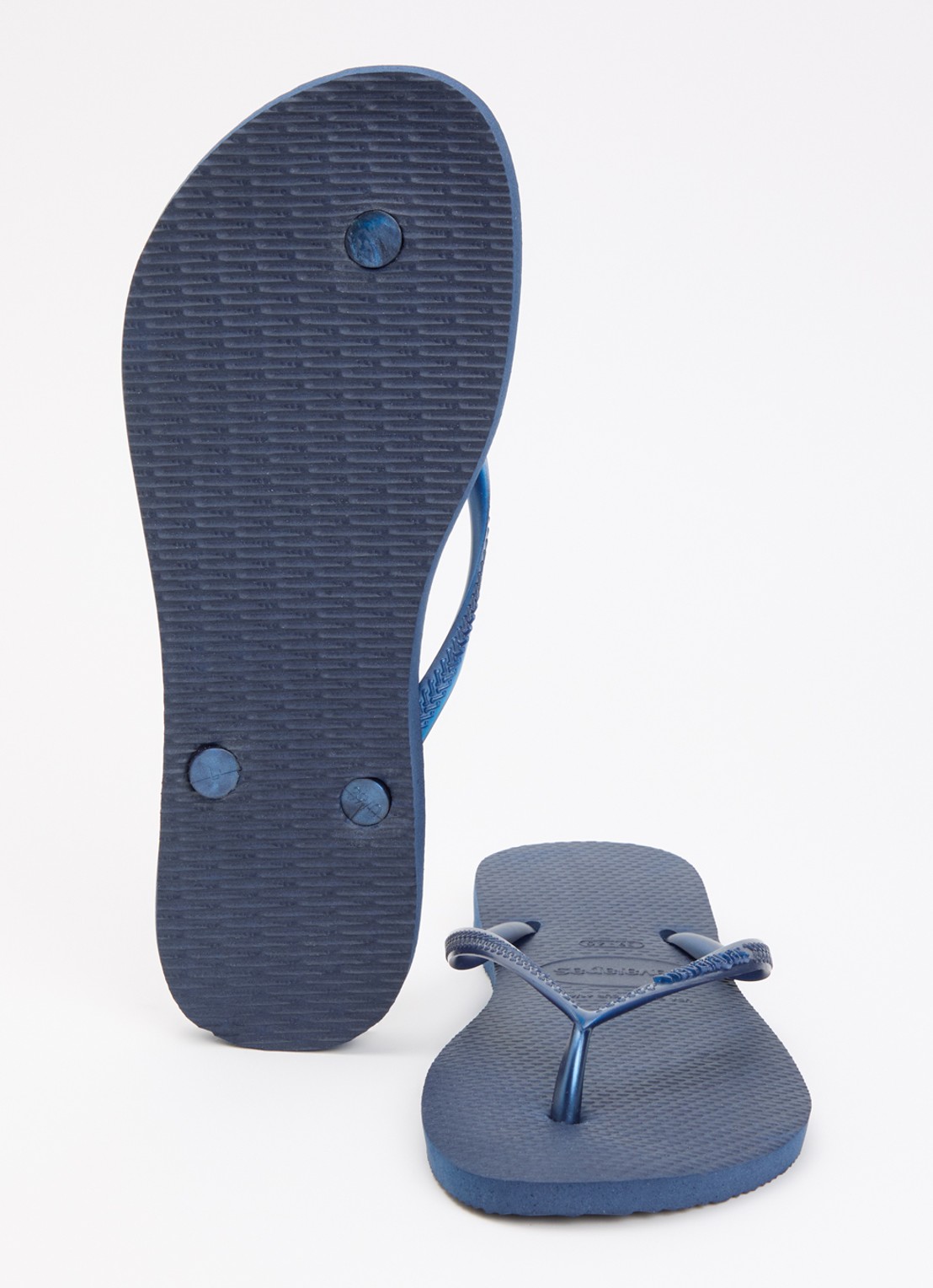Havaianas Slim slipper met logo - detail 4 donkerblauw