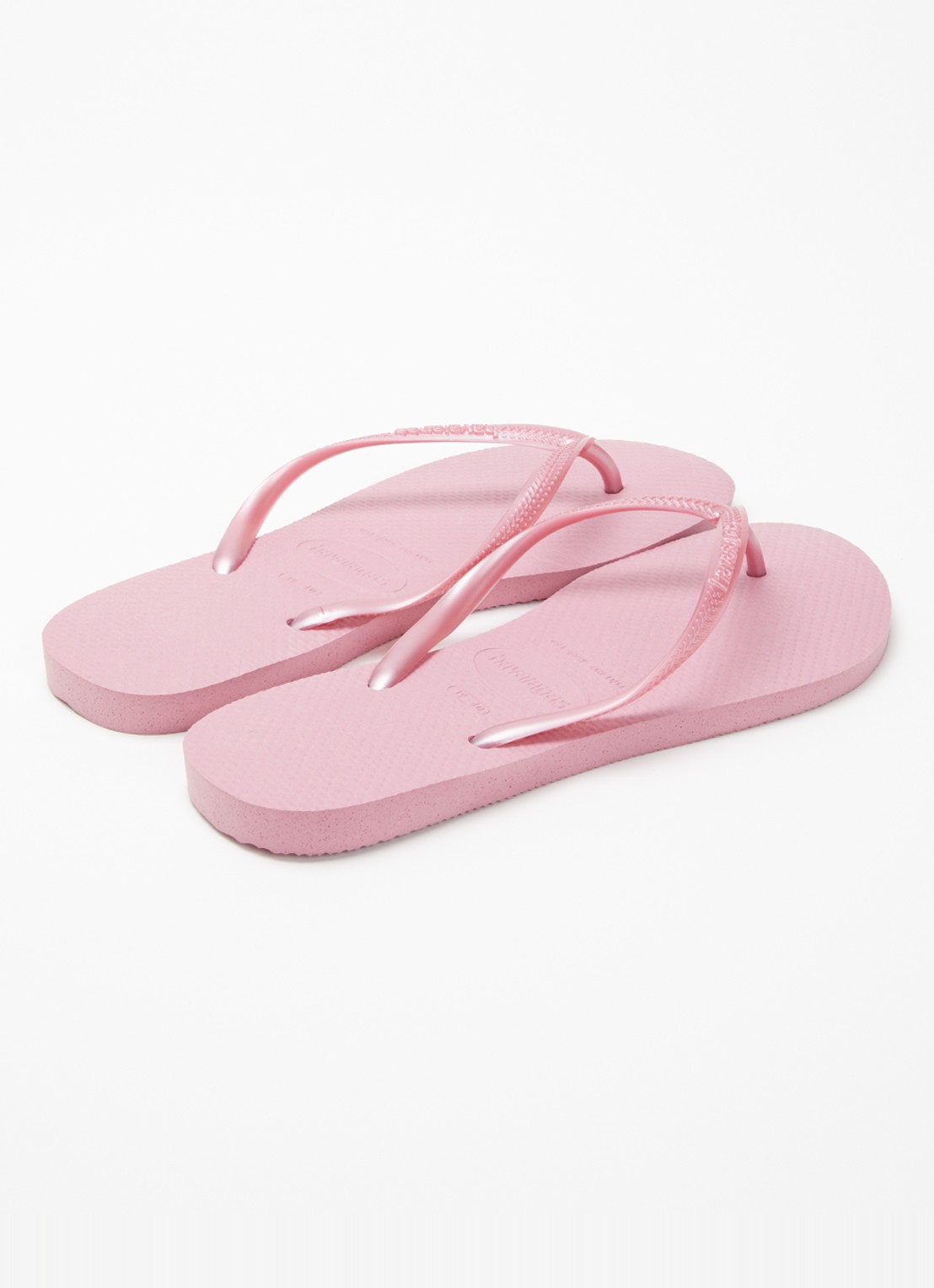 Havaianas Slim slipper met logo - achterkant 4 beige
