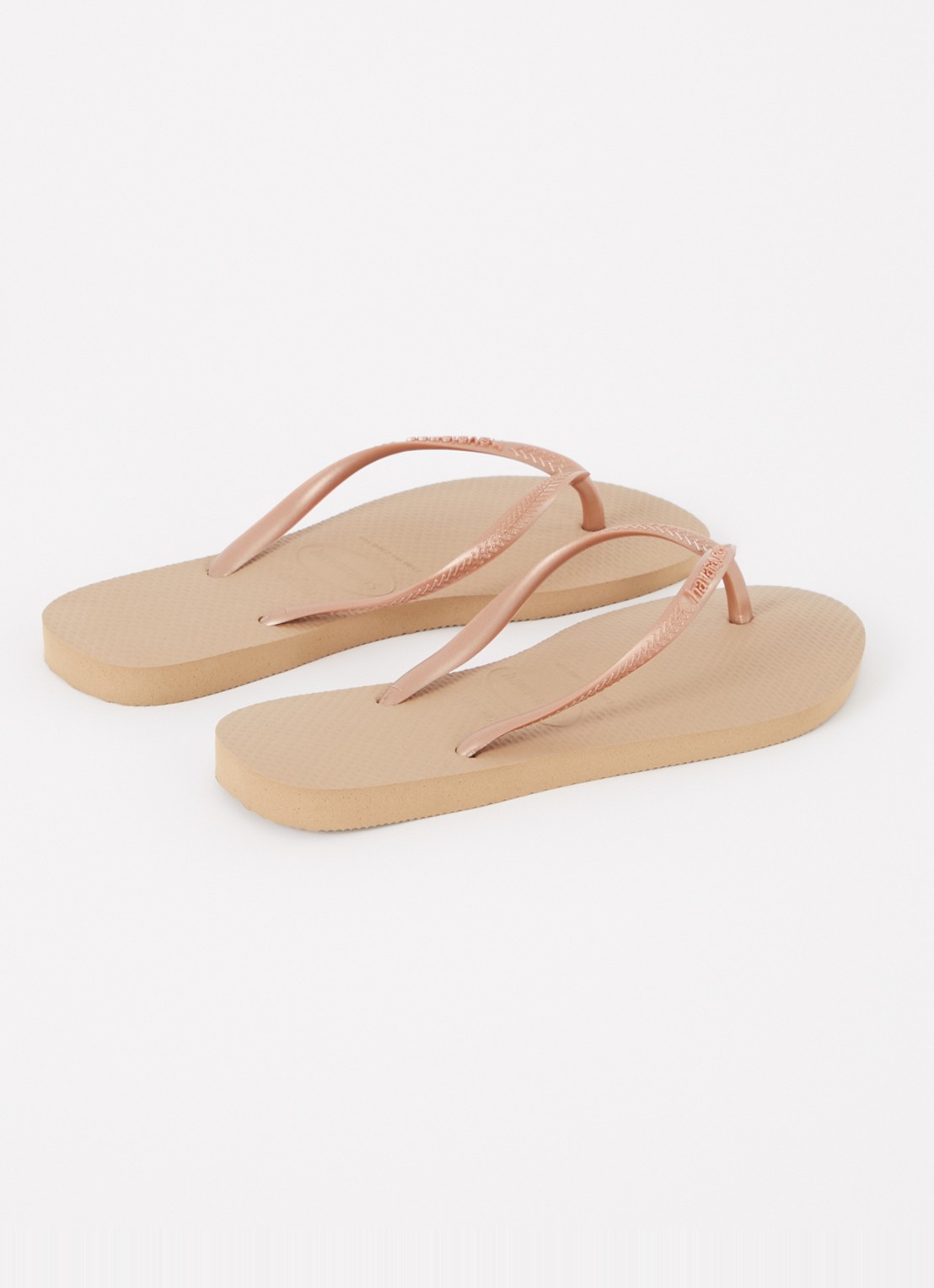 Havaianas Slim slipper met logo - achterkant 2 roségoud