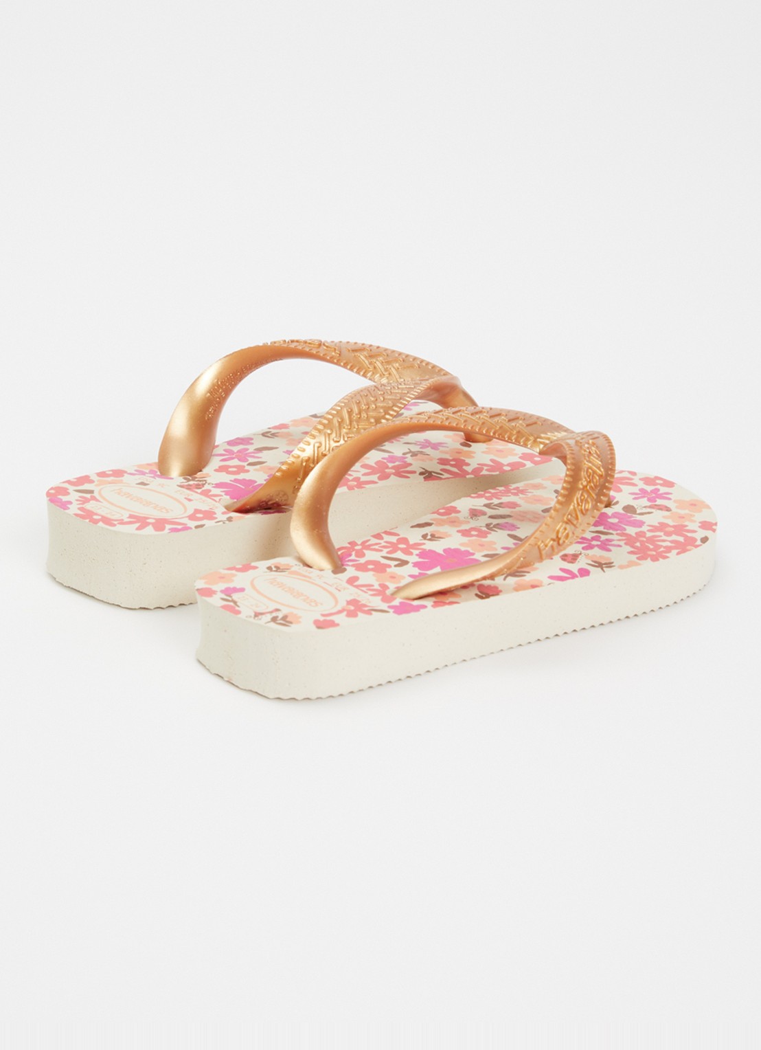Havaianas Slipper met bloemenprint - achterkant beige