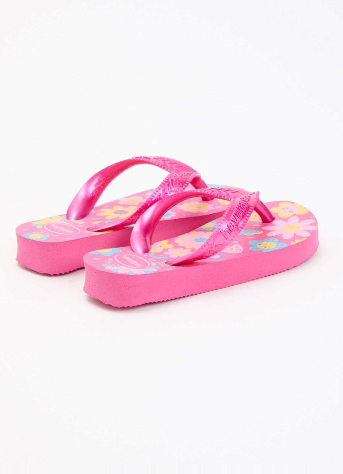 Havaianas Slipper met bloemenprint - achterkant 3 roze