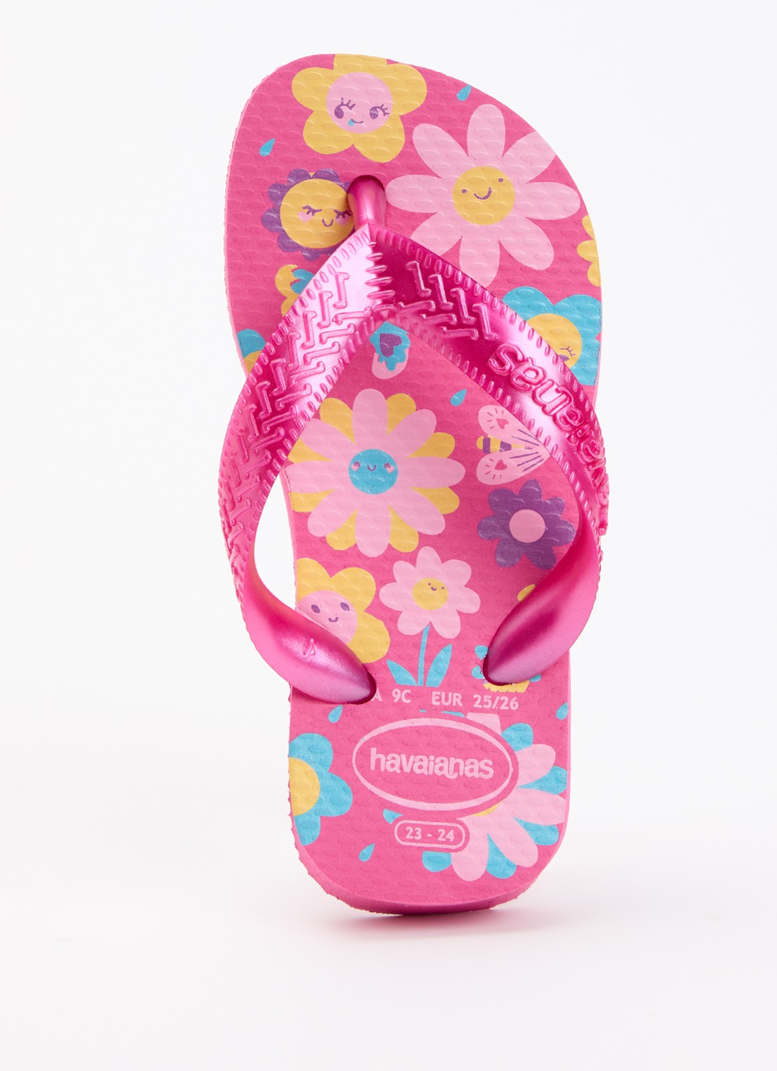 Havaianas Slipper met bloemenprint - voorkant roze